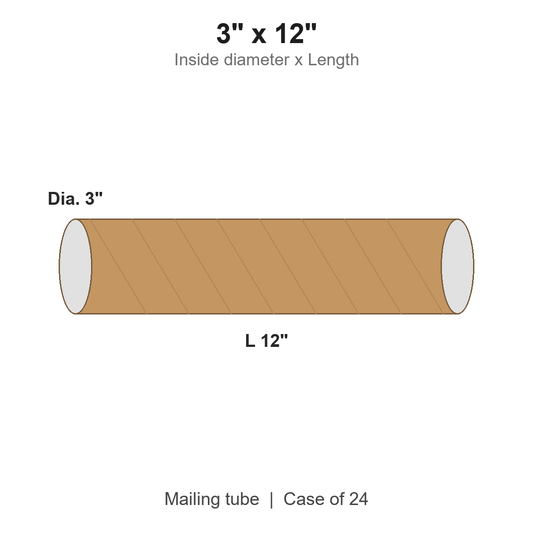 3" x 12" Kraft Mailing Tubes with Caps