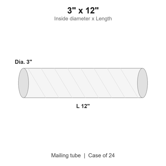 3" x 12" White Mailing Tubes with Caps