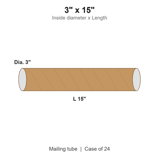 3" x 15" Kraft Mailing Tubes with Caps