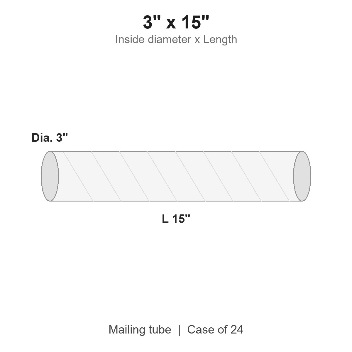3" x 15" White Mailing Tubes with Caps