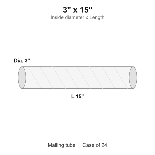 3" x 15" White Mailing Tubes with Caps