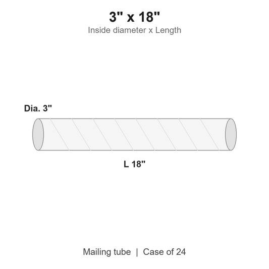 3" x 18" White Mailing Tubes with Caps