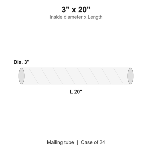 3" x 20" White Mailing Tubes with Caps