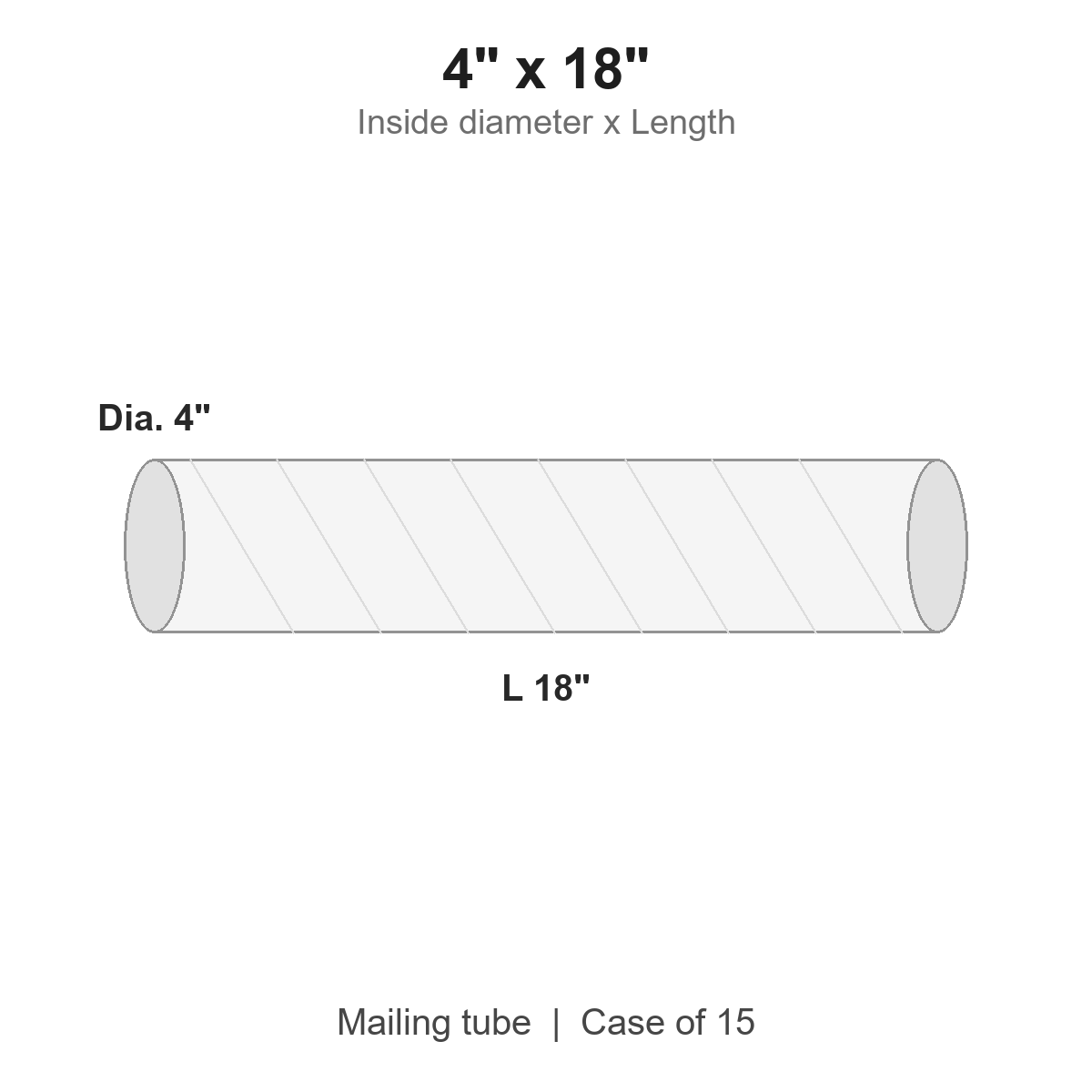 4" x 18" White Mailing Tubes with Caps