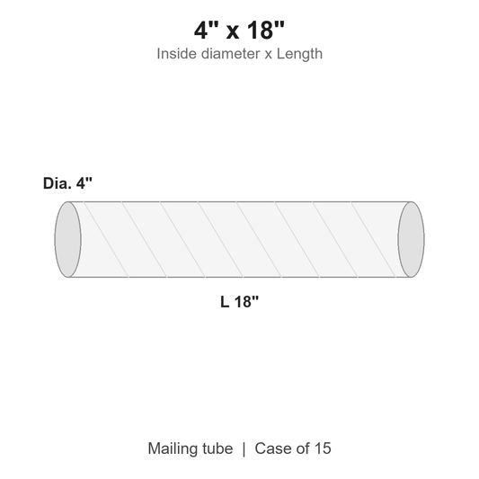 4" x 18" White Mailing Tubes with Caps