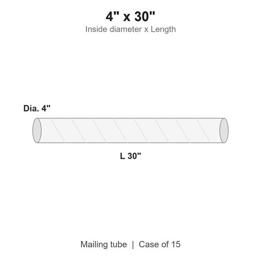 4" x 30" White Mailing Tubes with Caps