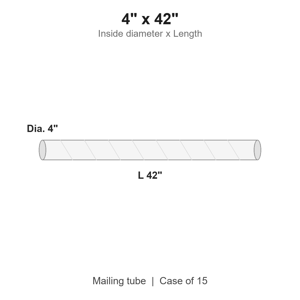 4" x 42" White Mailing Tubes with Caps