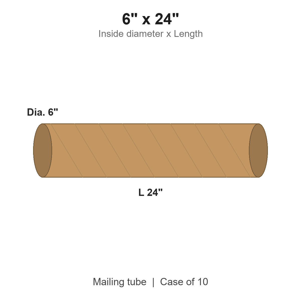 6" x 24" Kraft Mailing Tubes