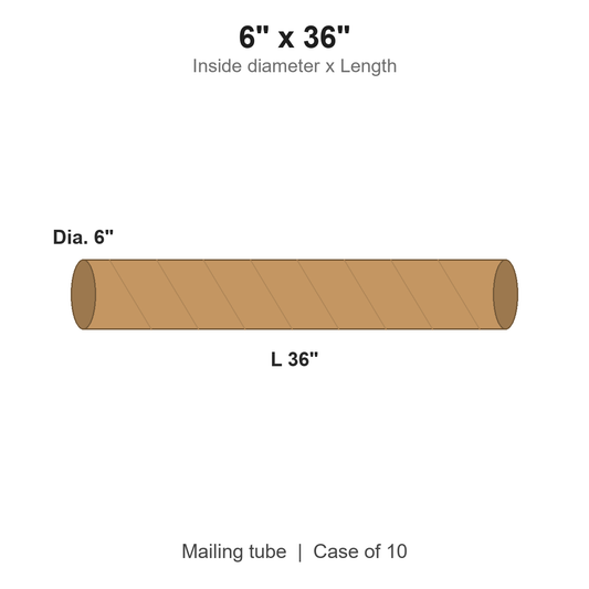 6" x 36" Kraft Mailing Tubes