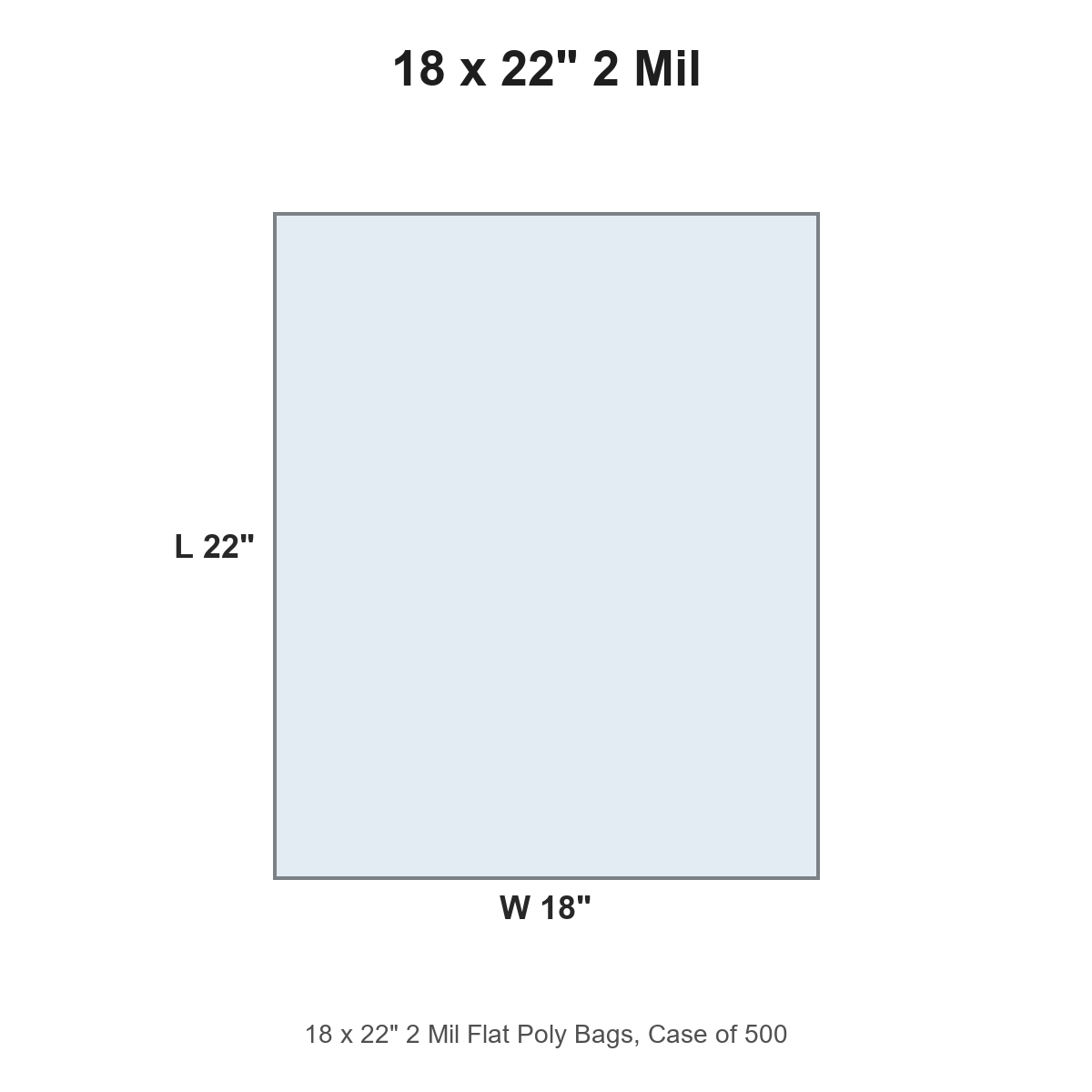 18 x 22" 2 Mil Flat Poly Bags