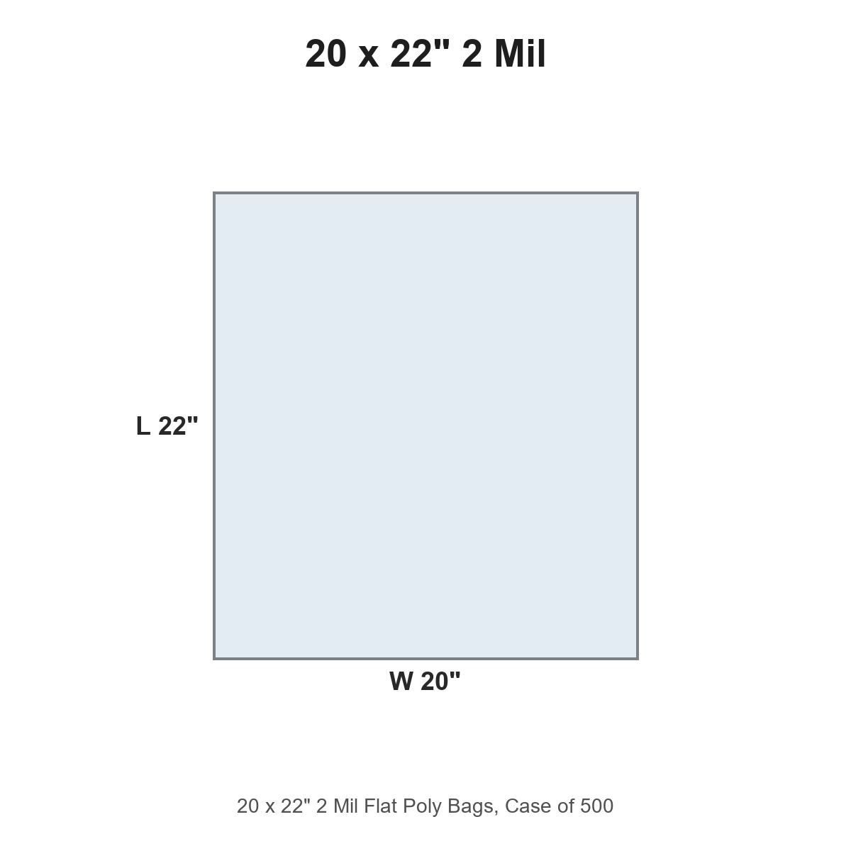 20 x 22" 2 Mil Flat Poly Bags