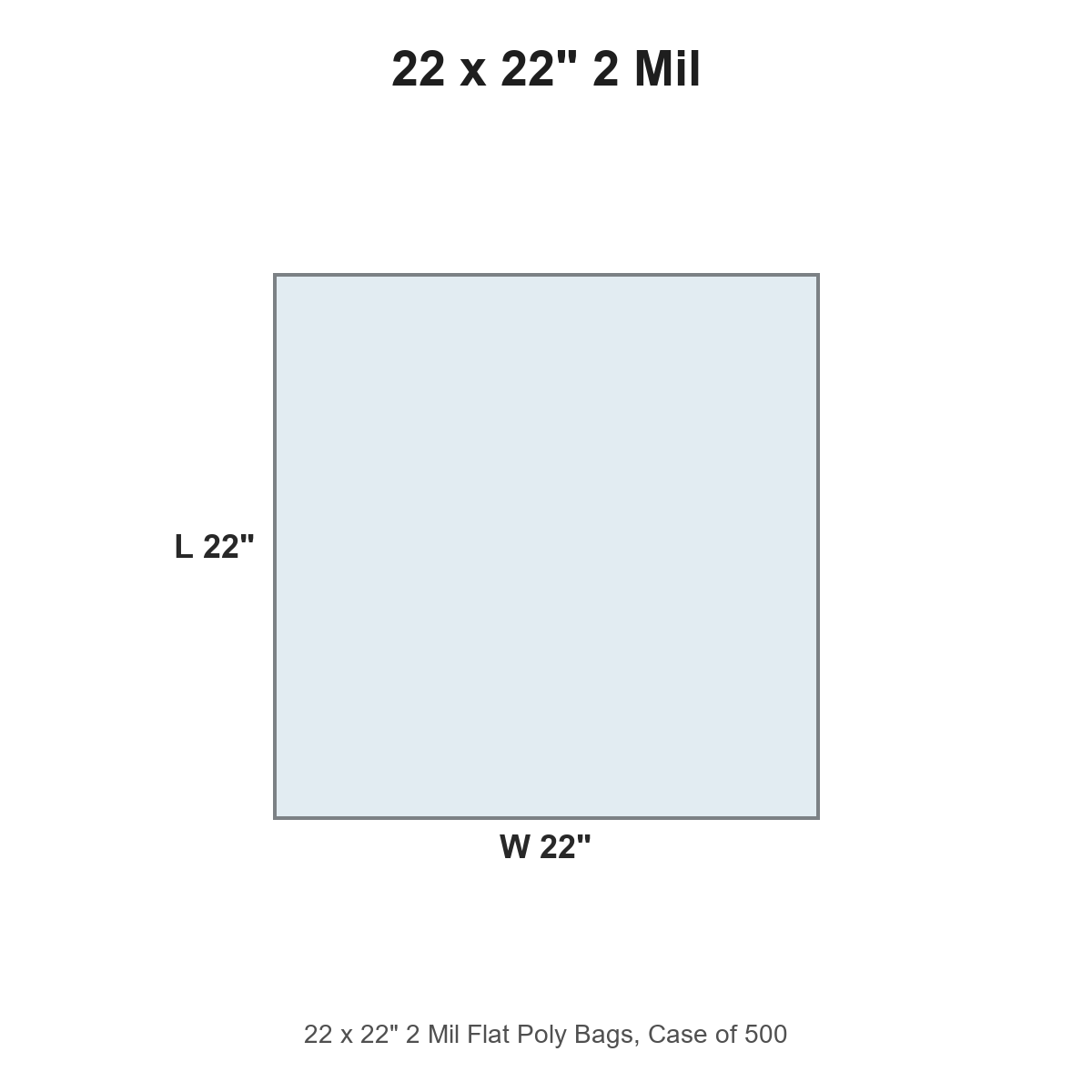 22 x 22" 2 Mil Flat Poly Bags
