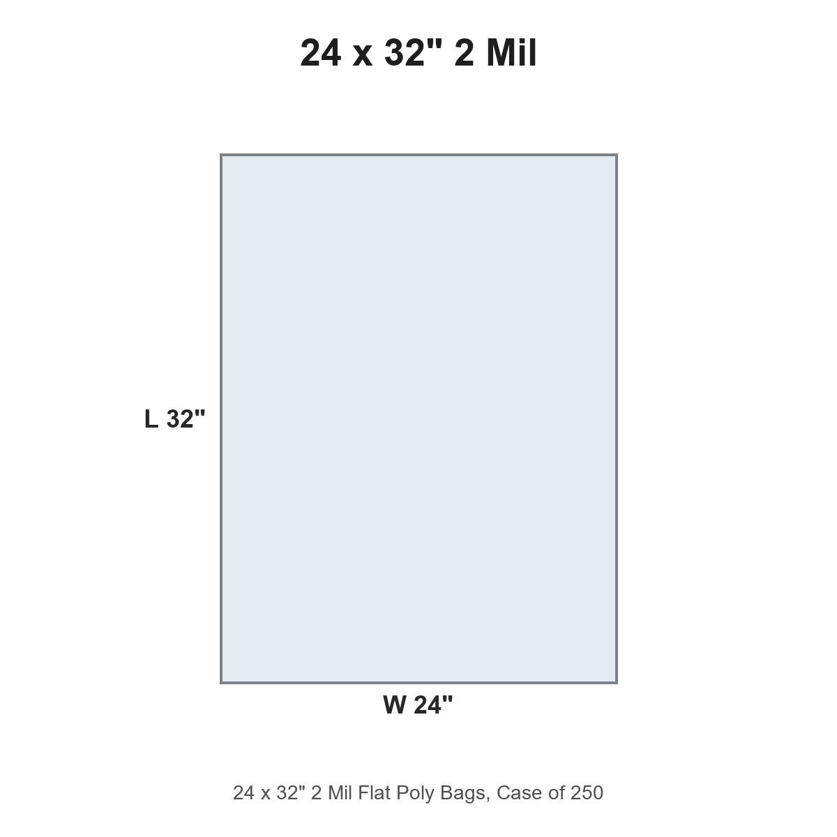 24 x 32" 2 Mil Flat Poly Bags