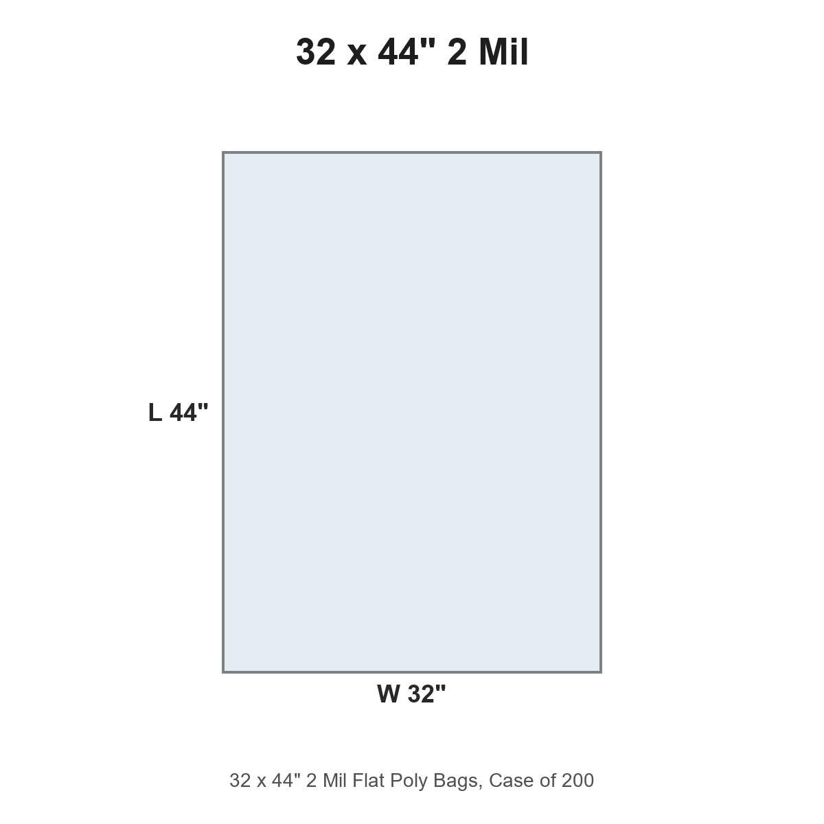 32 x 44" 2 Mil Flat Poly Bags