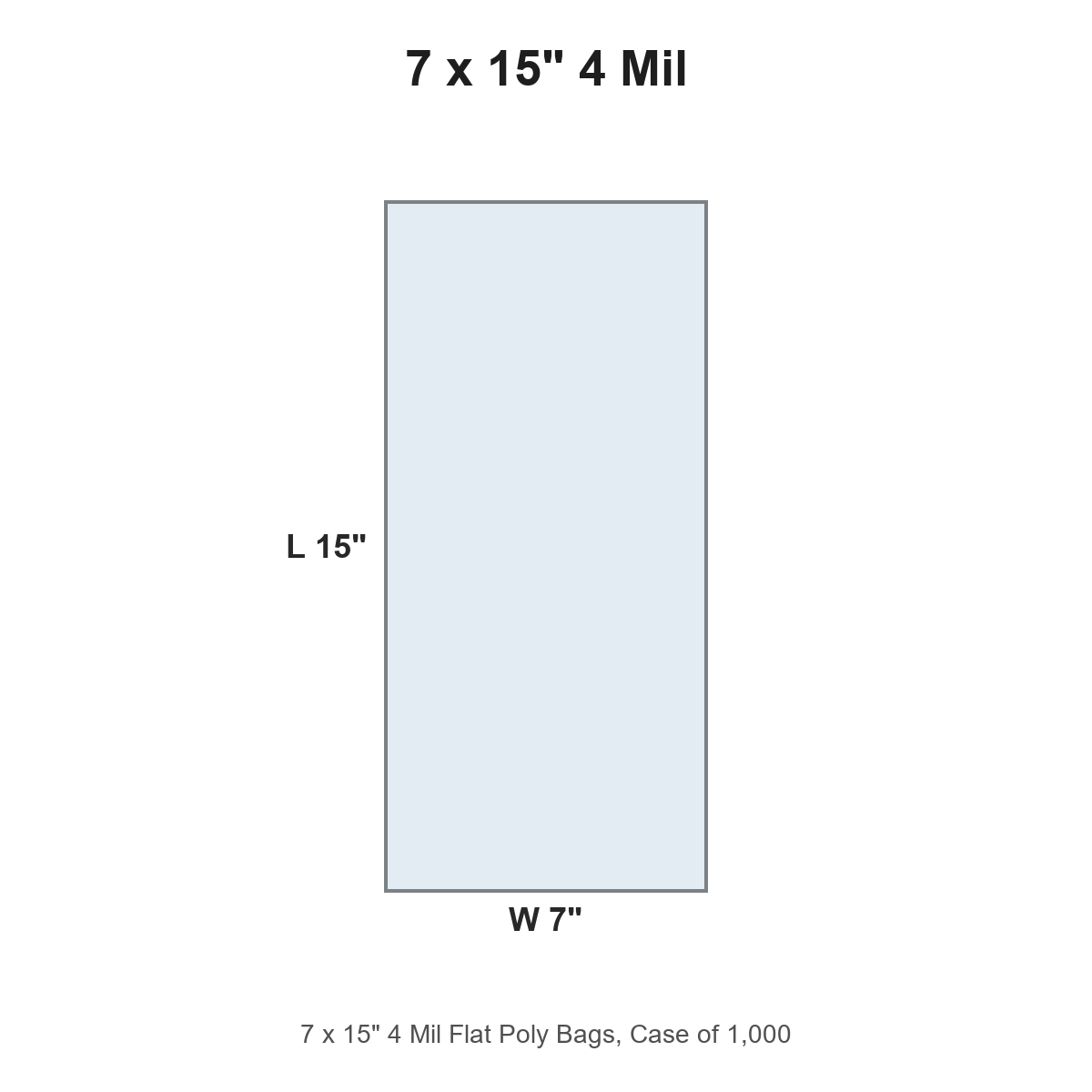 7 x 15" 4 Mil Flat Poly Bags