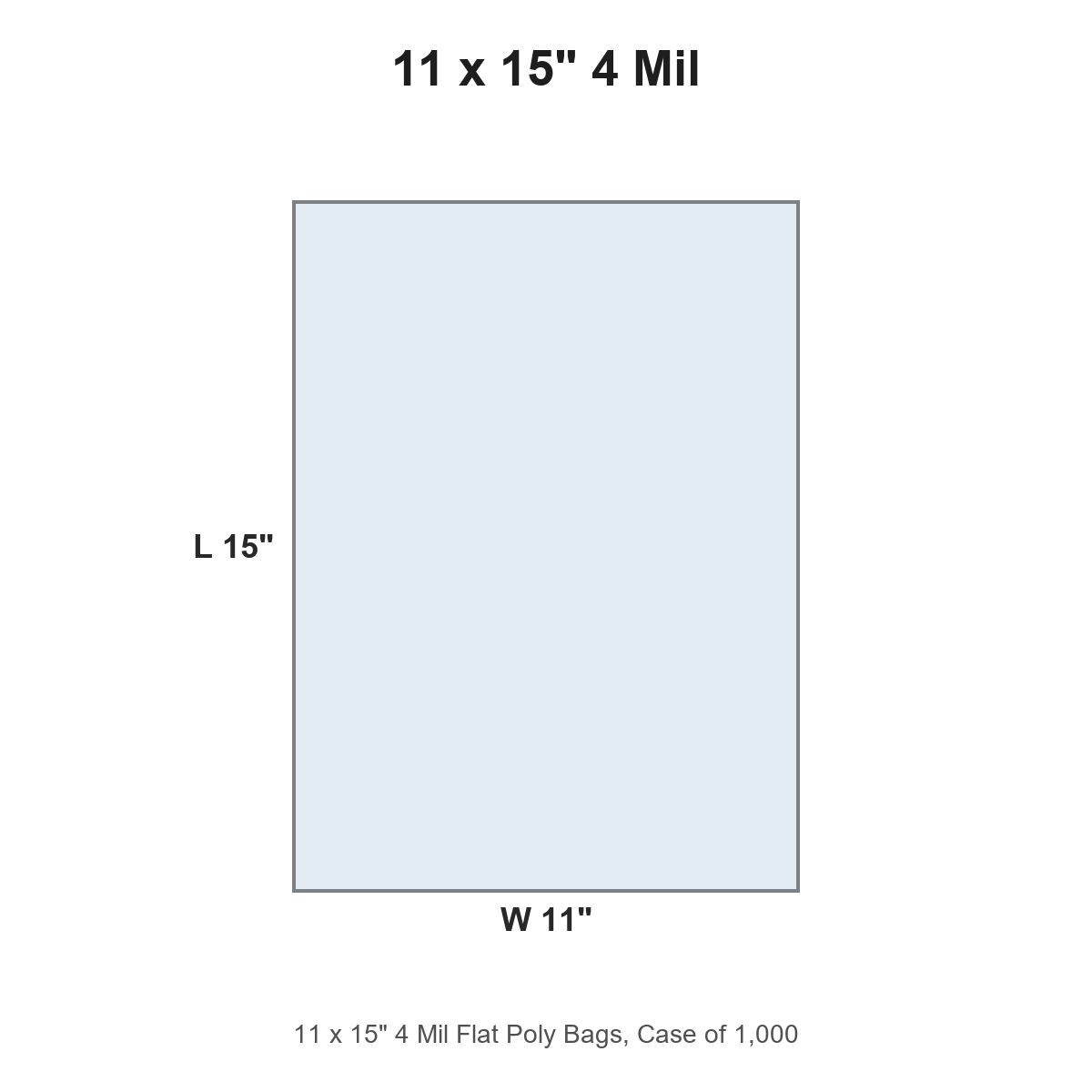 11 x 15" 4 Mil Flat Poly Bags