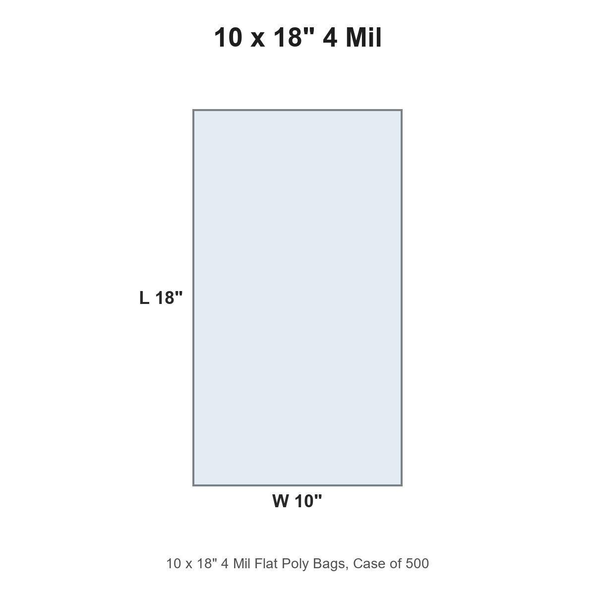 10 x 18" 4 Mil Flat Poly Bags