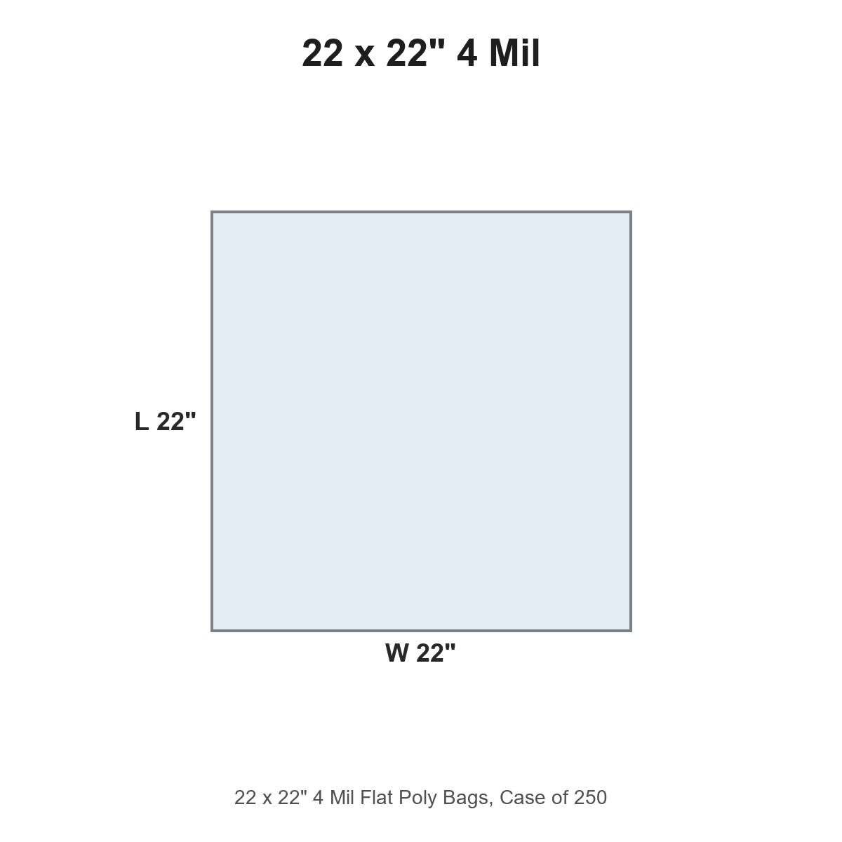 22 x 22" 4 Mil Flat Poly Bags