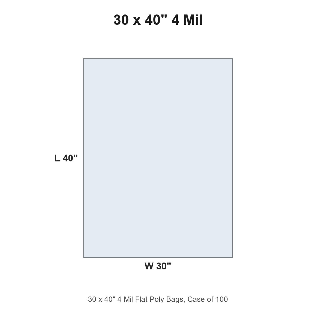 30 x 40" 4 Mil Flat Poly Bags