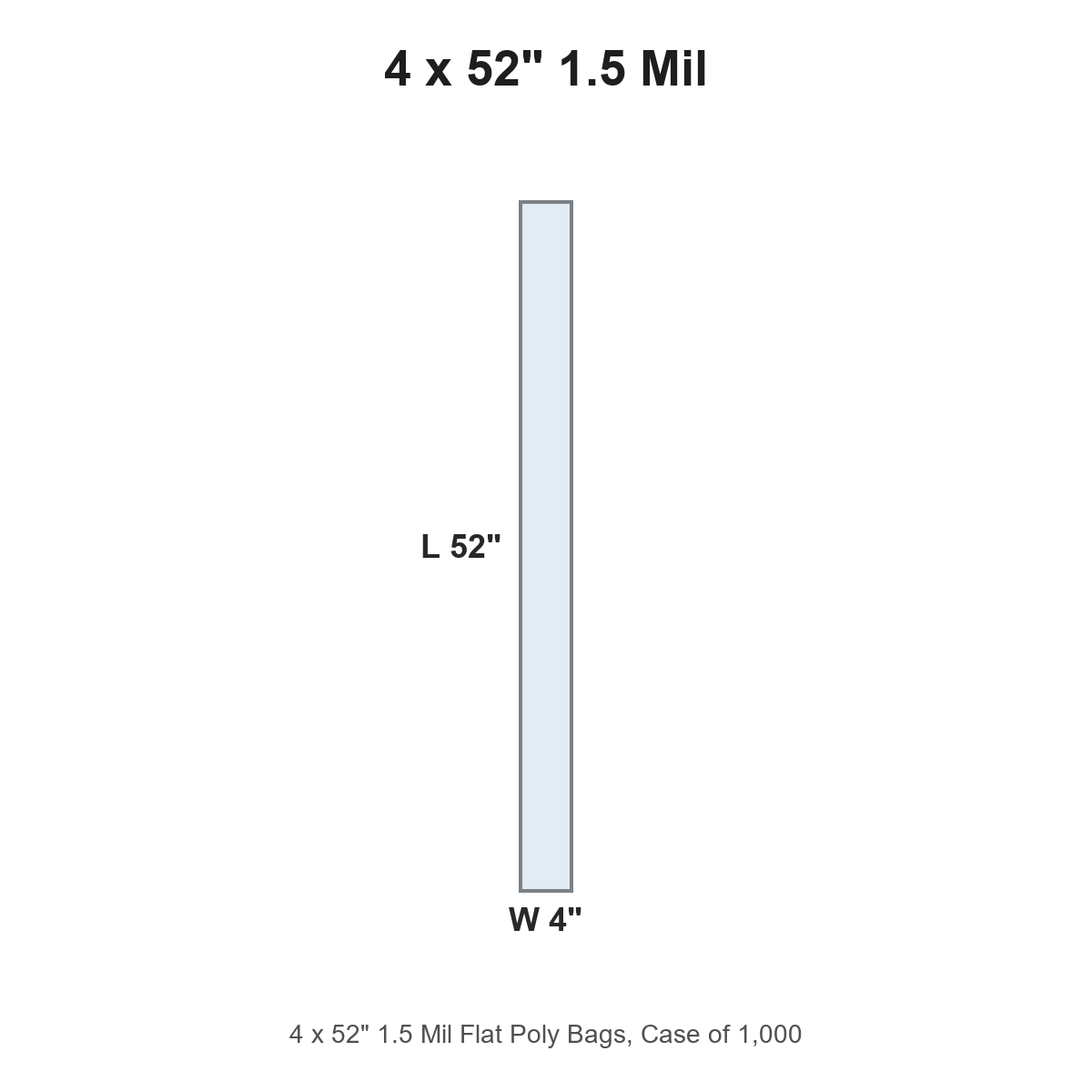 4 x 52" 1.5 Mil Flat Poly Bags