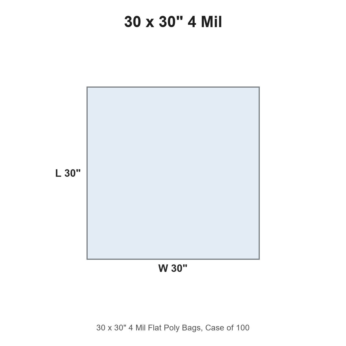 30 x 30" 4 Mil Flat Poly Bags