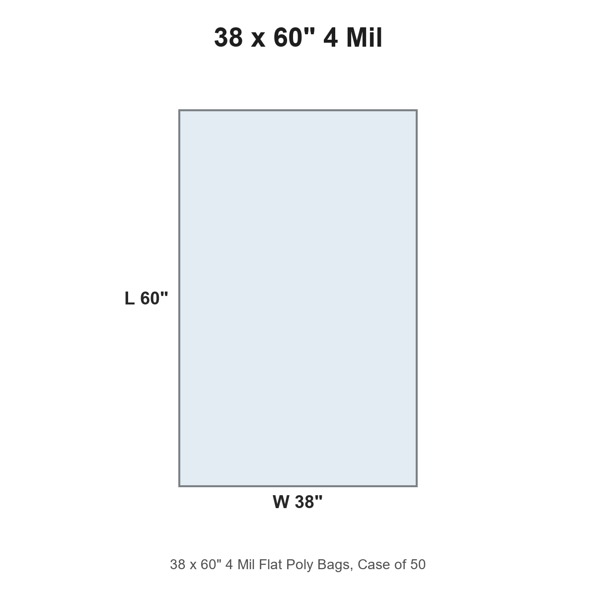 38 x 60" 4 Mil Flat Poly Bags