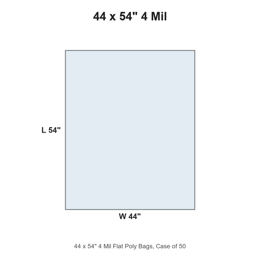 44 x 54" 4 Mil Flat Poly Bags