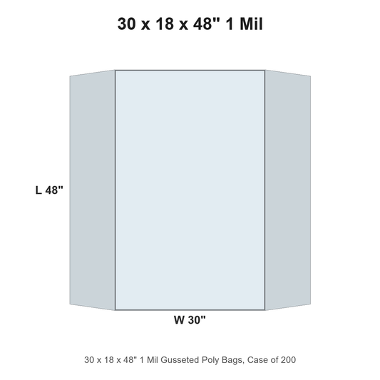 30 x 18 x 48" 1 Mil Gusseted Poly Bags
