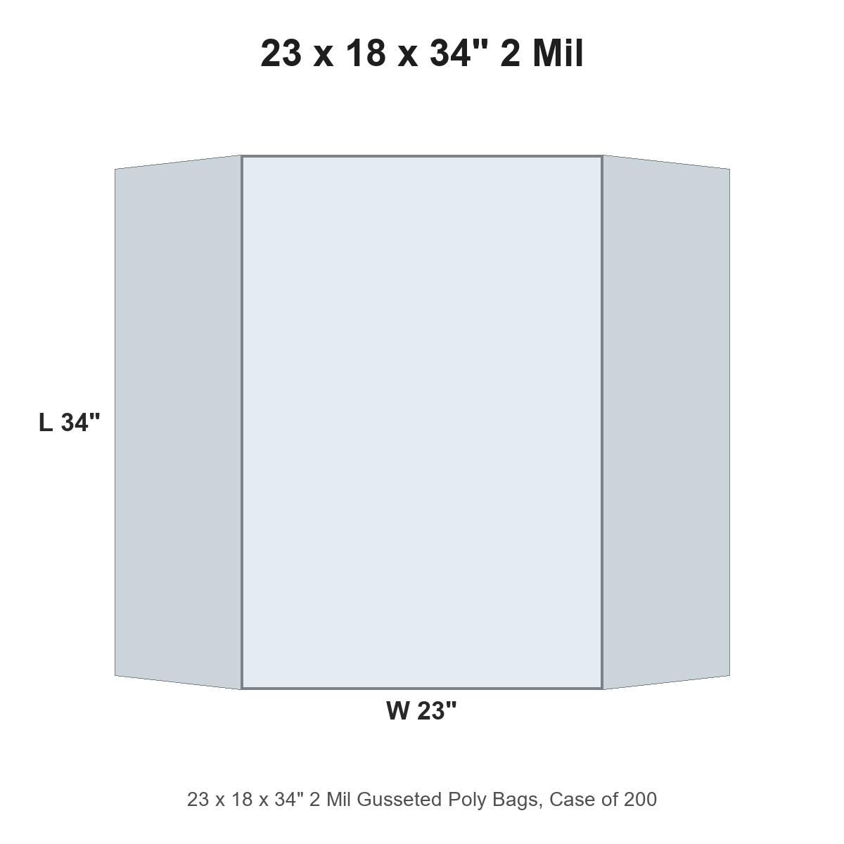 23 x 18 x 34" 2 Mil Gusseted Poly Bags