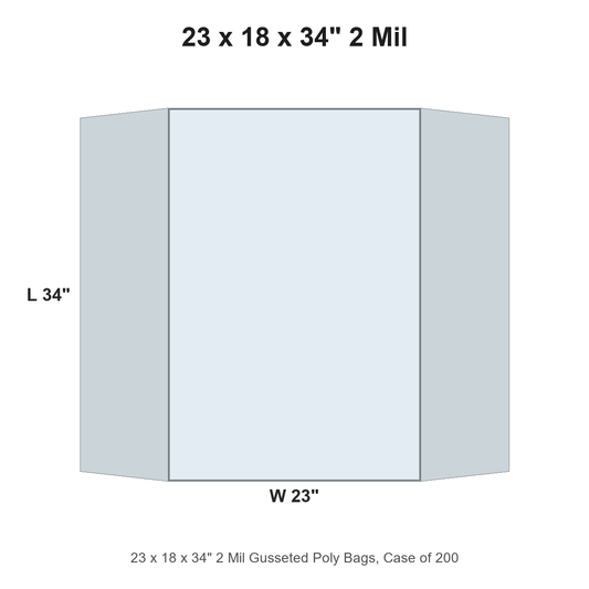 23 x 18 x 34" 2 Mil Gusseted Poly Bags