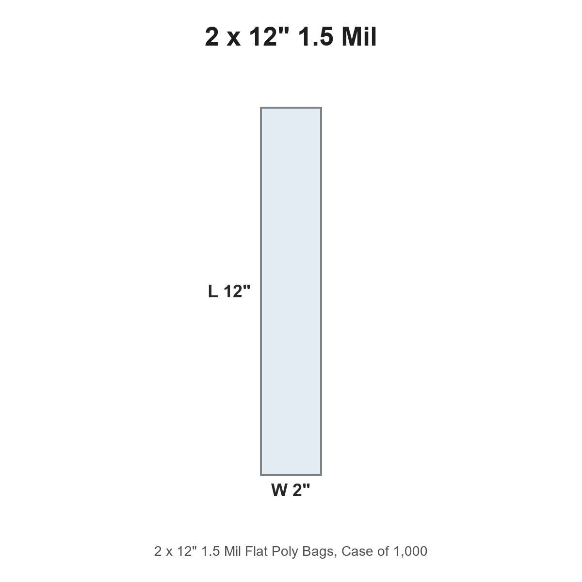 2 x 12" 1.5 Mil Flat Poly Bags