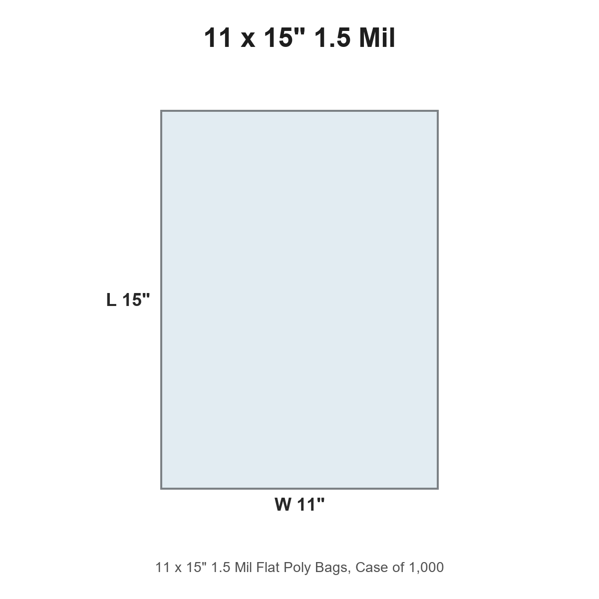 11 x 15" 1.5 Mil Flat Poly Bags