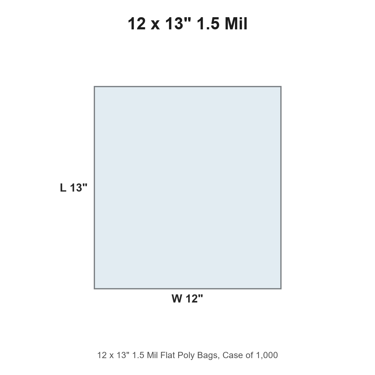 12 x 13" 1.5 Mil Flat Poly Bags