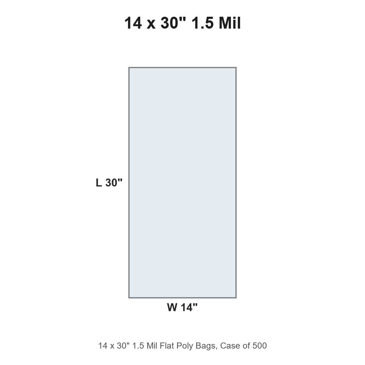 14 x 30" 1.5 Mil Flat Poly Bags