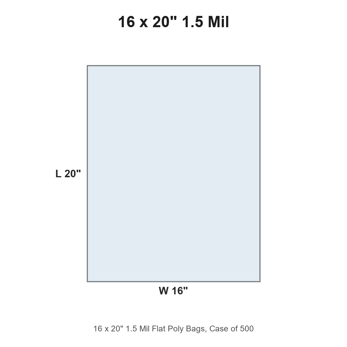 16 x 20" 1.5 Mil Flat Poly Bags