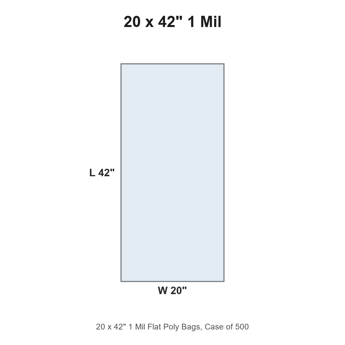 20 x 42" 1 Mil Flat Poly Bags