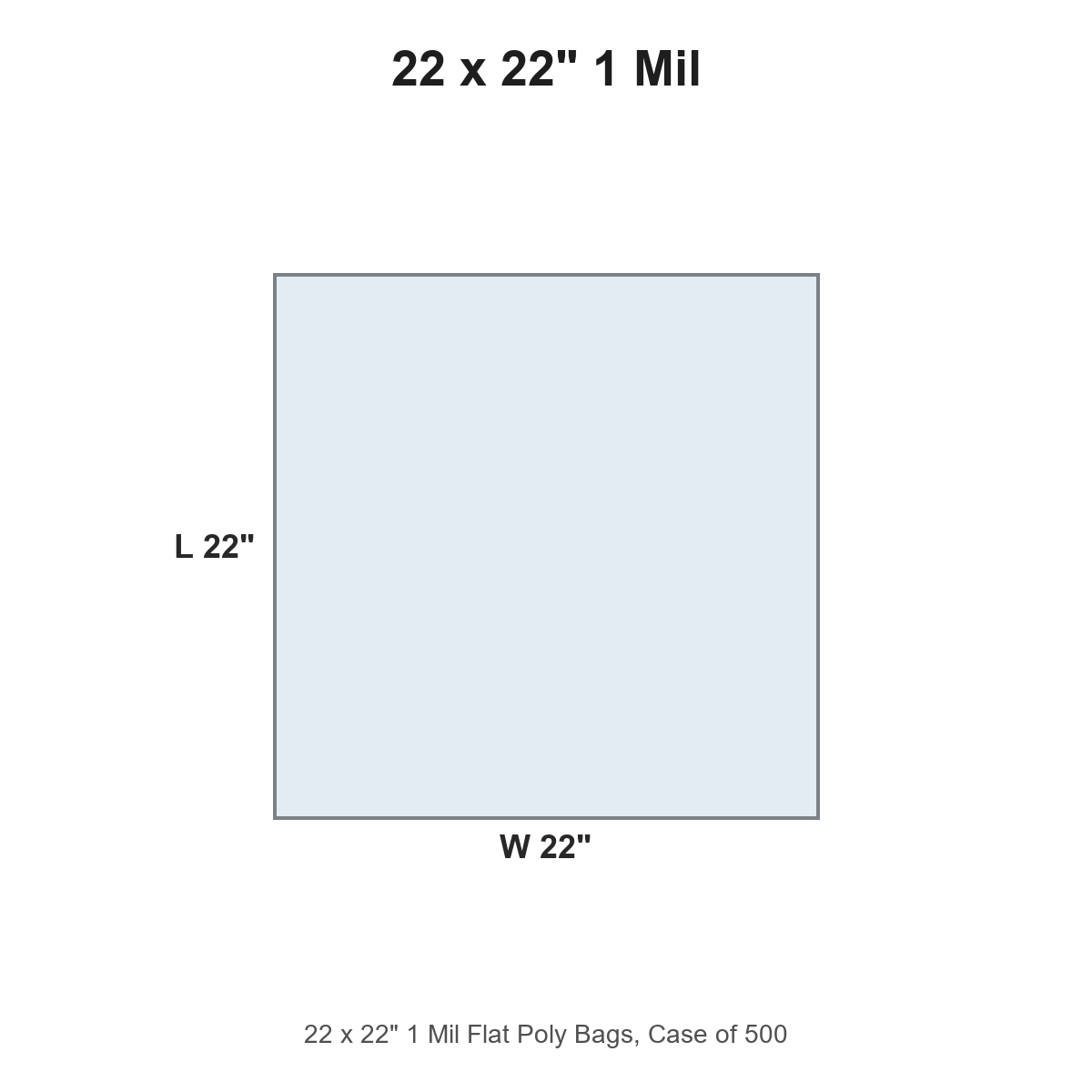 22 x 22" 1 Mil Flat Poly Bags