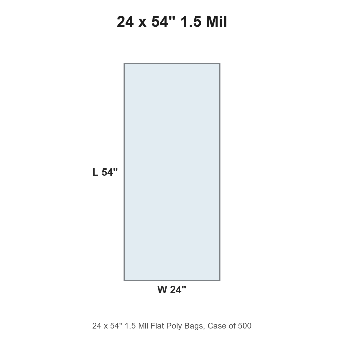 24 x 54" 1.5 Mil Flat Poly Bags