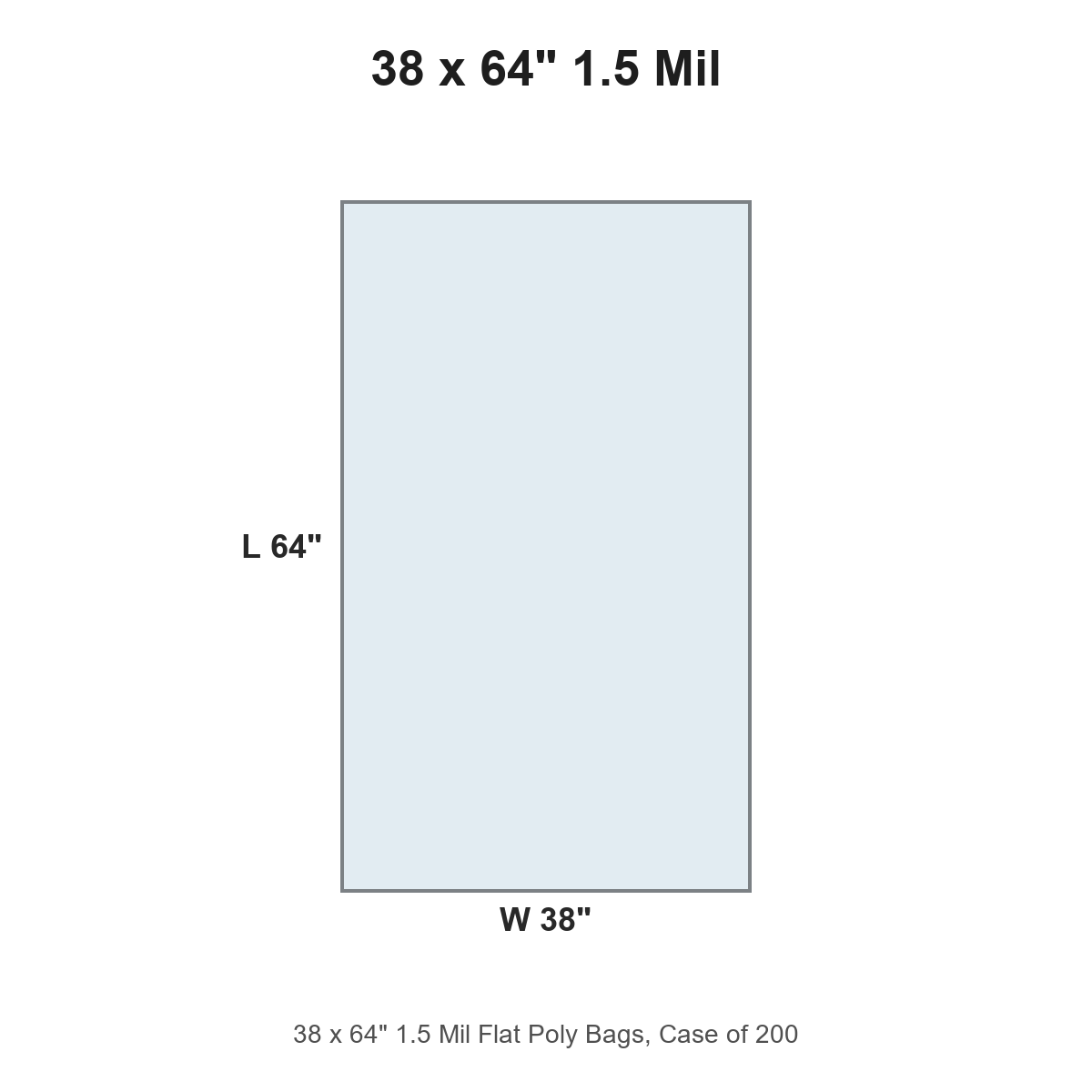 38 x 64" 1.5 Mil Flat Poly Bags