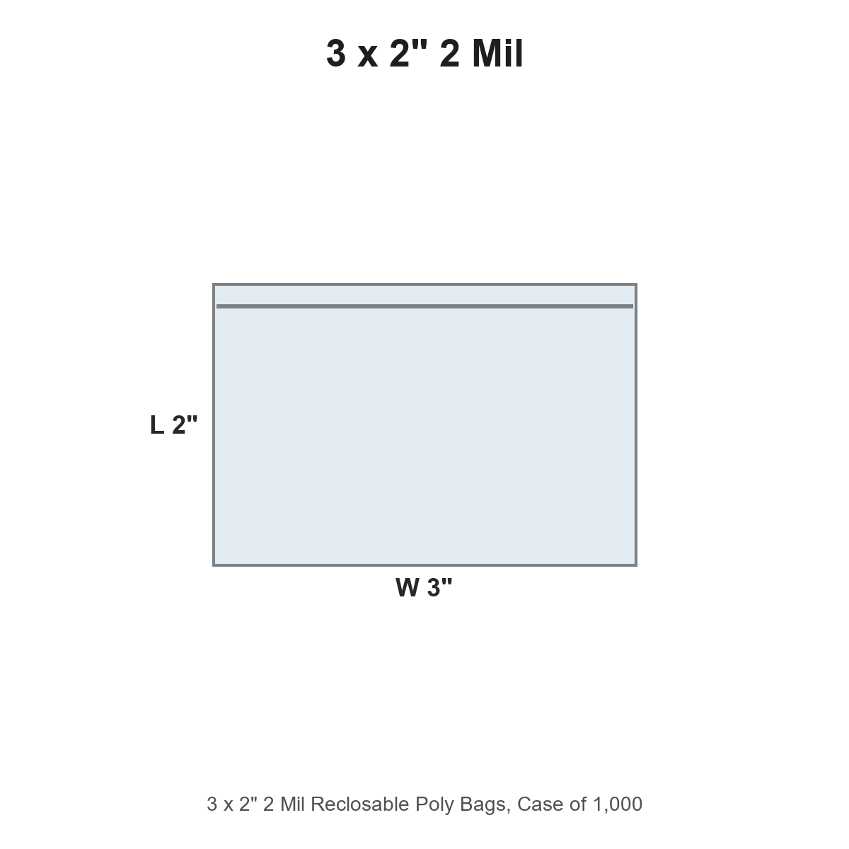 3 x 2" 2 Mil Reclosable Poly Bags
