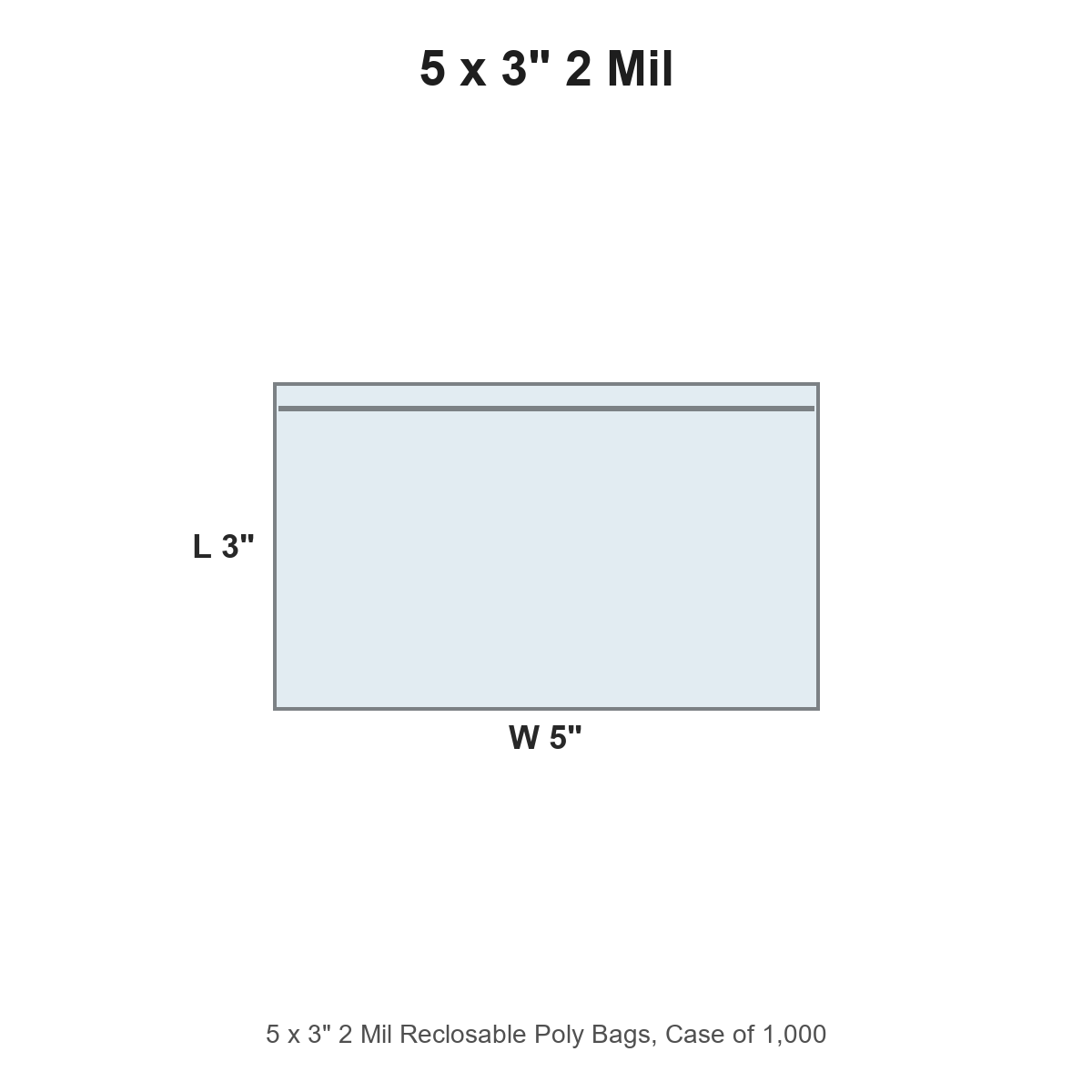 5 x 3" 2 Mil Reclosable Poly Bags