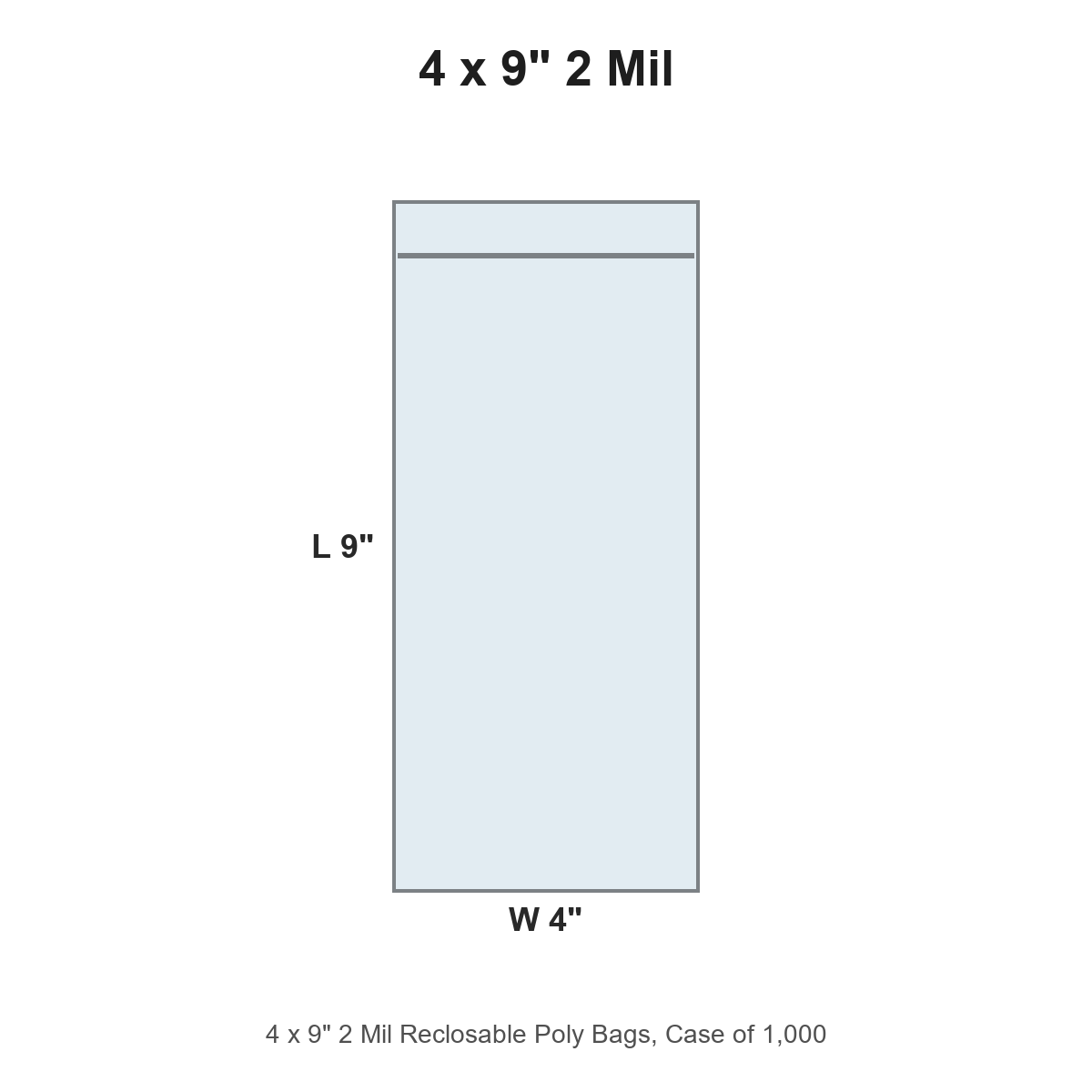 4 x 9" 2 Mil Reclosable Poly Bags