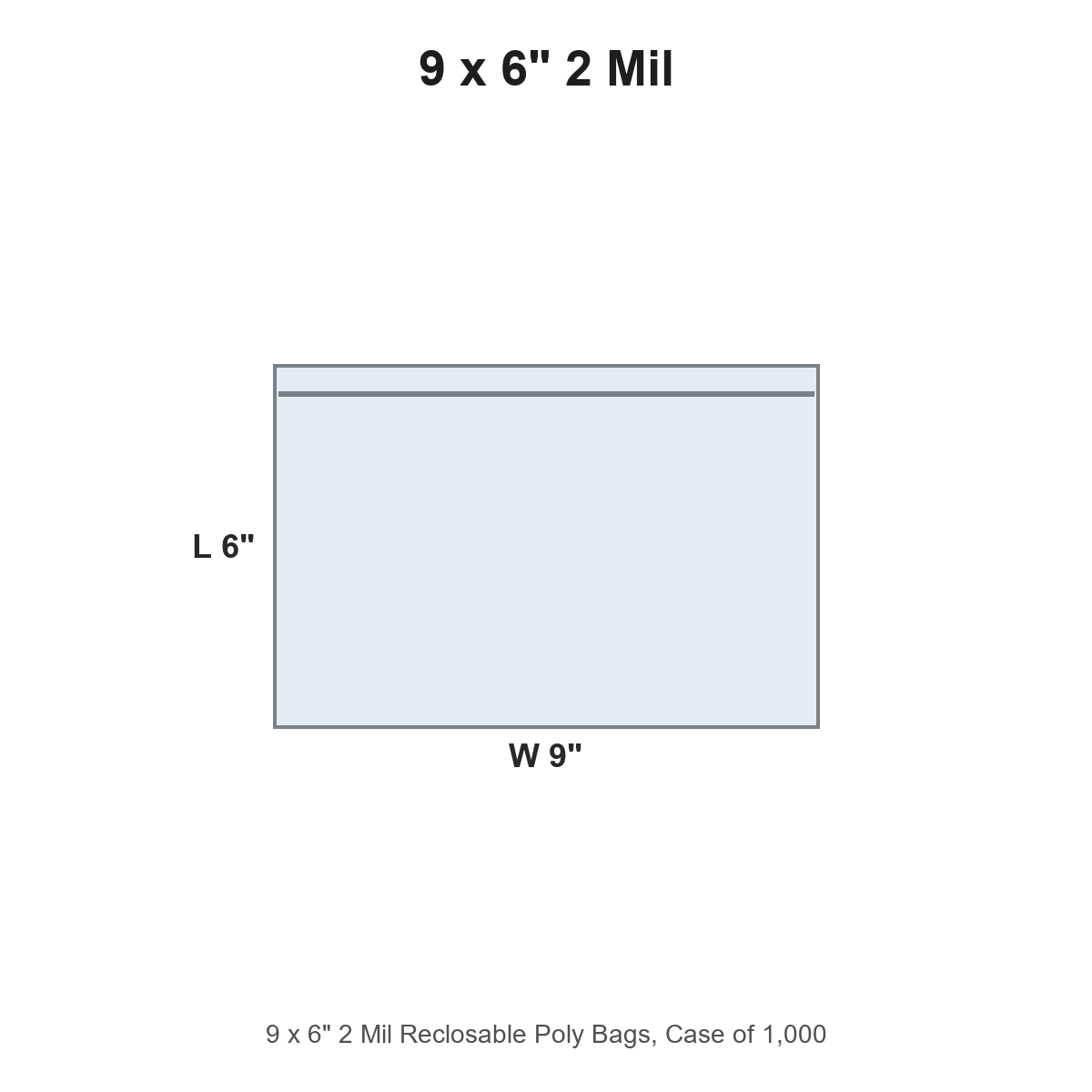 9 x 6" 2 Mil Reclosable Poly Bags