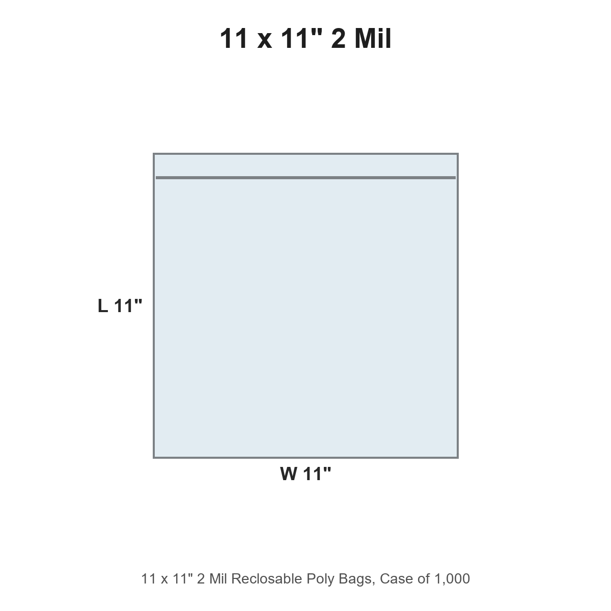 11 x 11" 2 Mil Reclosable Poly Bags