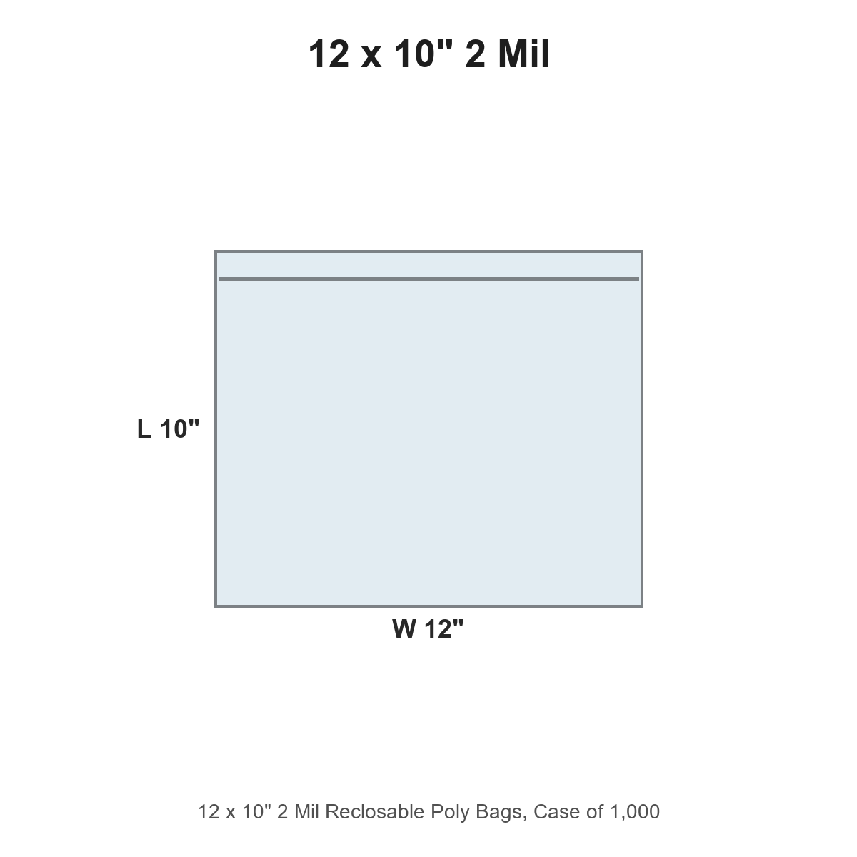 12 x 10" 2 Mil Reclosable Poly Bags