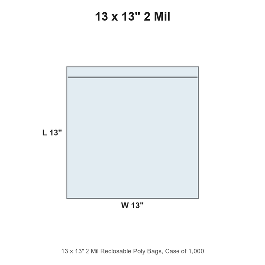 13 x 13" 2 Mil Reclosable Poly Bags