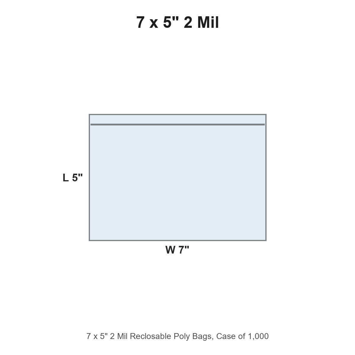 7 x 5" 2 Mil Reclosable Poly Bags