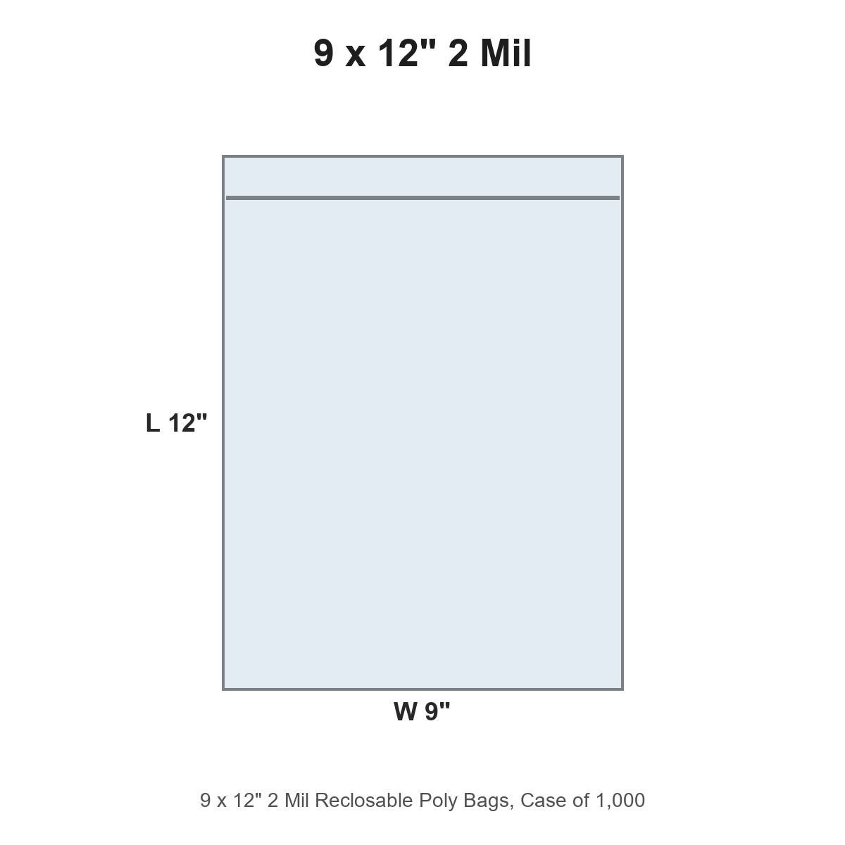 9 x 12" 2 Mil Reclosable Poly Bags