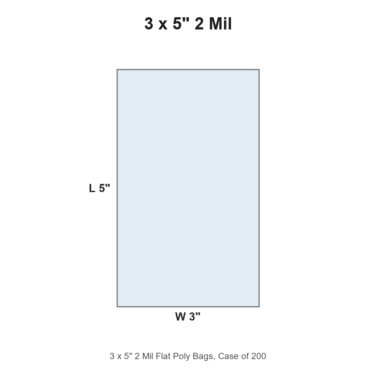 3 x 5" 2 Mil Flat Poly Bags