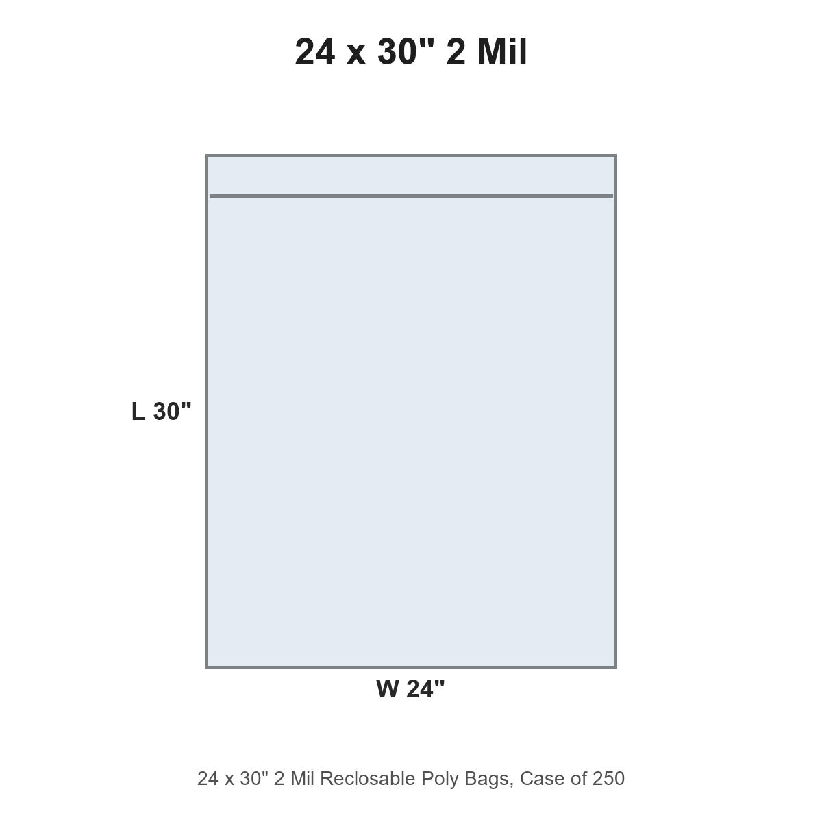24 x 30" 2 Mil Reclosable Poly Bags